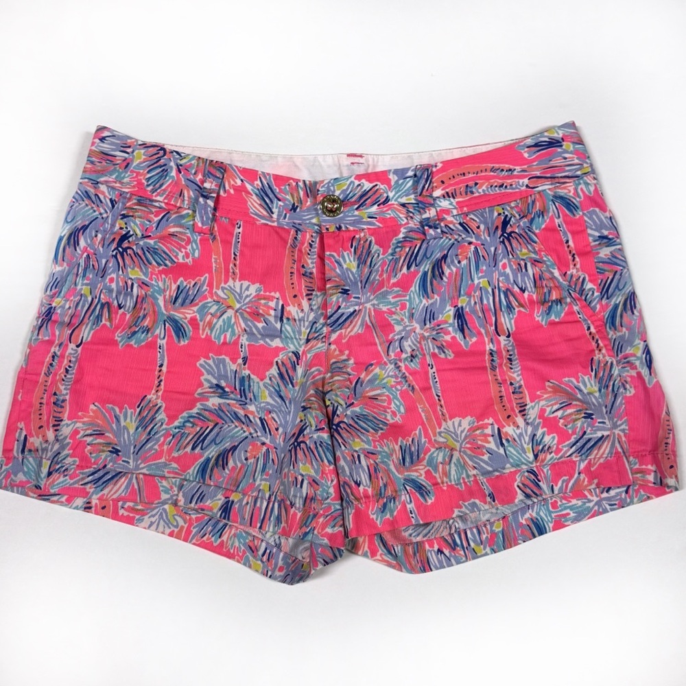 Lilly Pulitzer Pink and Blue Palm Print Shorts